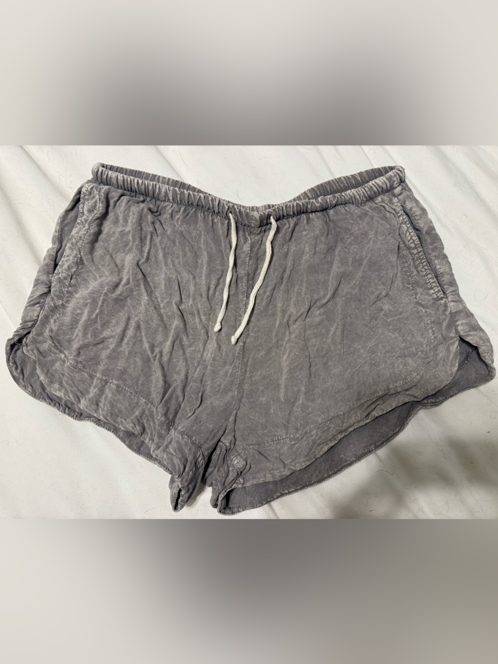 Brandy Melville Washed Gray Drawstring Top